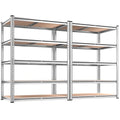 REIBII 2020LBS Garage Shelving Heavy Duty Metal Shelving 5 Tier Storage Shelves, Garage Shelves for Basement, Warehouse, Pantry, Closet, Kitchen, 72" H x 36" W x 16" D, Galvanized, 2 Pack - color: Galvanized