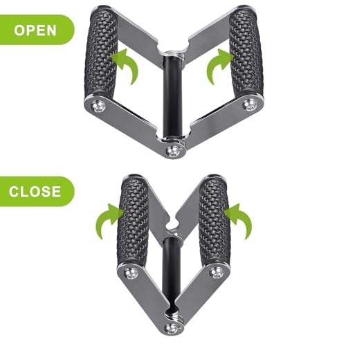 SELEWARE V Bar & T Bar Landmine Handle Attachment for 2" Barbell Bar, Solid Multi-Grip Landmine Handle T Row Attachment with Non-Slip Rubber Handle, Fits 2" Olympic Bars Strength Training Bars - color: B. V Bar