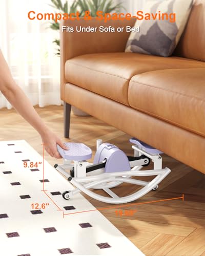 Rock Stepper for Exercise at Home, Rocking Stepper Side to Side | Rocker Stepper with Resistance Bands & Handlebar for Full Body Workout, Lateral Stepper Exercise Machine (Utility Patent) - color: Purple