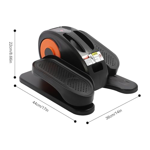 Under Desk Elliptical Machine,50W Electric Elliptical Leg Exerciser with 5 Adjustable & Remote Control, Portable Quiet Elliptical Exercise Machine 55.1 lbs Capacity for Homes, Gyms, Hospitals - color: Orange