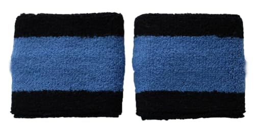 NIKE Premier Swoosh Singlewide Wristbands -Soft, Moisture-Wicking (1 Pair, 2.5" Wide) - color: Black/Star Blue