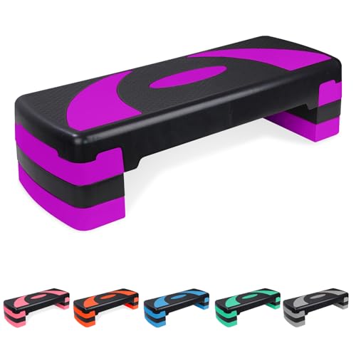 Exercise Workout Aerobic Step Platform Trainer, 31" Aerobic Stepper with 4"-6"-8" Adjustable Height Risers