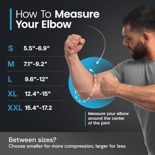Tennis Elbow Brace for Women & Men, Fitness and Everyday Use (Large) | Elbow Compression Sleeve for Tendonitis, Arthritis, Tennis Elbow & Golfers Elbow, Reduce Elbow Pain During Fitness Activity - color: Blue, size: Large
