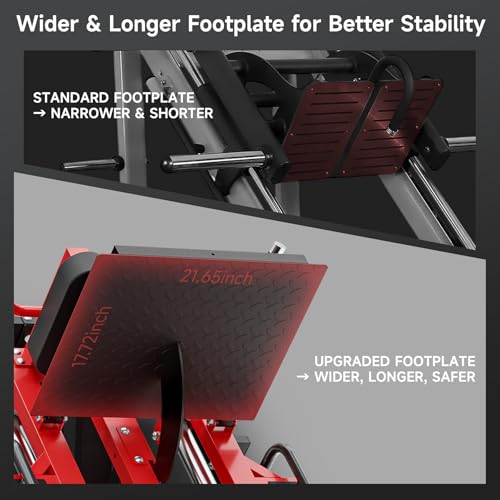 Leg Press Hack Squat Machine Combo, 45° Leg Exercise Machine ,Lower Body Special with Weight Storage for Quads, Hamstring, Glutes, Calves, Compact Home Gym Leg Day Equipment - style: Leg Machines