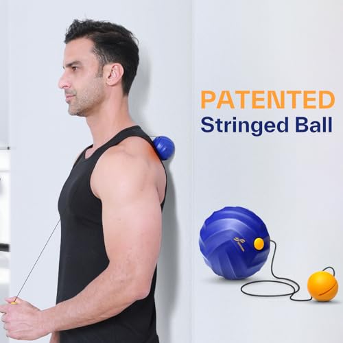 Sportneer 4 in 1 Pilates Foam Roller Muscle Relax Kit | with 2 Textured Foam Rollers Stringed Exercise Ball, Lacrosse Ball for Muscle Shoulder Back Leg Whole Body Relax Fitness Yoga - color: Blue