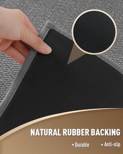 PADOOR Non Slip Stair-Treads Matching-Mat for Wooden Steps, Square Rubber Backing Non Slip Stair Landing Mat 30x30 inch - size: 30''x30'', style: Grey