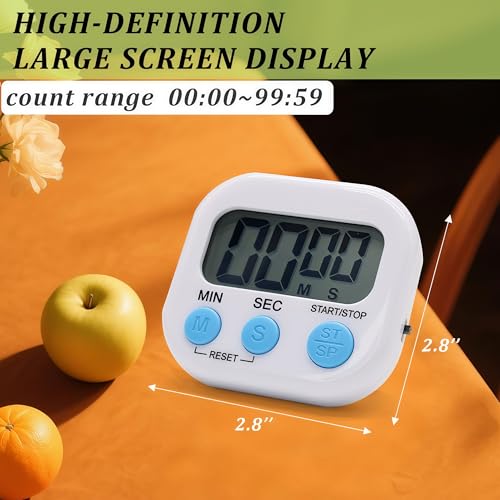 12 Pack Multi-Function Electronic Timer - Kitchen Timer,Magnetic Digital Timers,Big LCD Display, ON/Off Switch,Extensively Use in Cooking,Gym, Meeting, Classroom,Kitchen,Study,Work,Outdoor Activities - size: 12