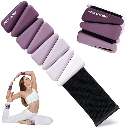 BECOJADDE Ankle Weights for Women Wrist Weights Set of 2 (1 lb/2 lb Each) Adjustable Arm Leg Weight for Womens Men Suitable for Walking Swimming Running Pilates Yoga Gym - color: Deep Plum, size: 2lb Pair (1lb Each)