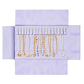 UnionPlus Travel Jewelry Roll, Faux Leather Necklaces Organizer Bag, Elastic Band and Anti-winding, Lavender Violet - color: Leather Lavender Violet, size: Medium