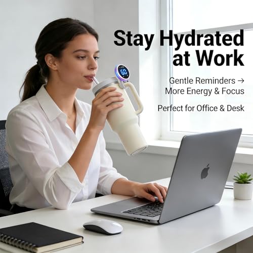 Drink Water Reminder for Stanley Cup 2.0 30oz 40oz – Water Bottle Reminder to Drink, Hydration Tracker Timer Clip, Smart Water Reminder Device, LED Beep Alert, USB-C Stanley Accessory