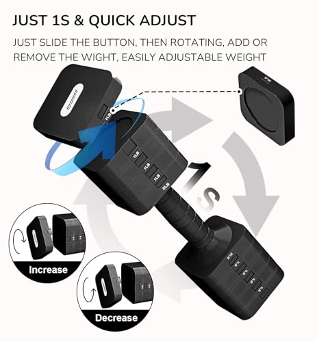 5-in-1 Adjustable Dumbbell Set for Women Men 10 lb Each | Dumbbells Set of 2, Free Weight Set at Home Gym, Locking/TPU Soft Handle for Exercise & Muscle Toning Weight Loss - color: Black