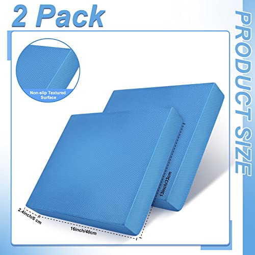 Hungdao 2 Pcs Balance Pad Thick Foam Yoga Core Training Exercise Pad for Adults Physical Therapy Fitness Stability Workout Knee Ankle Strength Training Home Work Floor - color: Blue