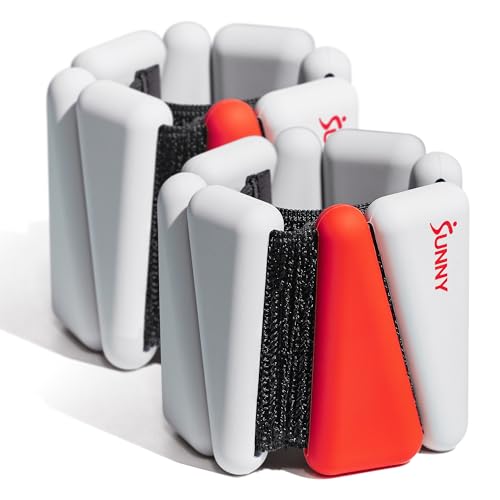 Sunny Health & Fitness Adjustable Silicone 1-2LB Pair Wrist & Ankle Weights - style: 1 LB