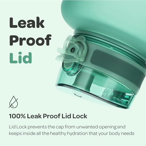 Hydracy 2L Large Water Bottle, 100% BPA Free Tritan Plastic, Leakproof, Zero Condensation, Motivational Timeline, Safe, Non-Toxic, Durable, Smart Design | BPA-Free Tritan, Leakproof Flip-Top Lid,No-Sweat Sleeve,Carry Strap,Daily Intake Tracking for Gym,Sp