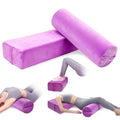 JZHLLA 2 PCS Yoga Bolster Pillow Set Washable Velvet Cover Meditation Bolster with High Density Foam and Carry Handle Rectangular and Cylinder Bolsters for Restorative Yoga