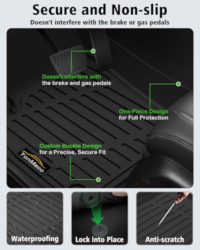 Floor Mats Custom for Ford Escape 2020-2025 2026 Trunk Mat with Backrest Mat (NOT for Hybrid) All Weather TPE Full Set Liners Cargo Protector & Door Sill Guards for Escape Accessories, Black - size: For Ford Escape Gas 2020-2026 with Backrest Mat