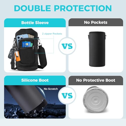 1 Gallon Insulated Water Bottle with Straw - 128oz 64oz Water Jug with Handle Paracord, Straw Spout Lids, Bottle Carrier, Triple Walled Stainless Steel Hydro Bottle, Metal Gallon Water Bottle Large - color: Magic Black, size: 128 Ounces