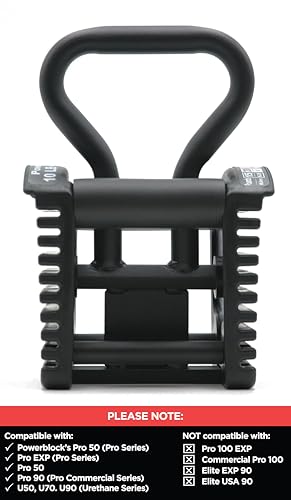 PowerBlock Pro Series Kettlebell Handle – Compatible Pro Series Dumbbells, Strength Training Accessory, for Home Gym & Commercial Use, Workout Equipment, Black