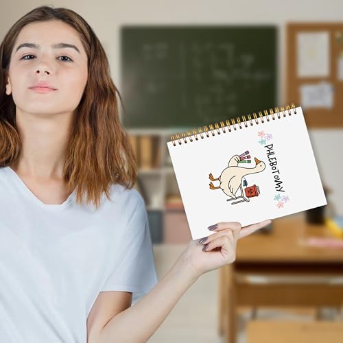 OJMFHEGEE Phlebotomy Phlebotomist Gifts Spiral Notebook 5.5x8.3 in, Funny Goose Phlebotomy Nurse Medical Hardcover Notebook Journal Gifts for Work Study Women - color: Goose Phlebotomy Nurse