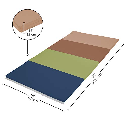 Factory Direct Partners SoftScape 4ft x 6ft Runway Tumbling Mat - Soft, Sturdy Foam, 3-Fold Exercise Mat - color: Earthtone