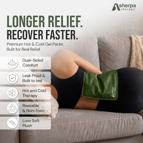 Medium Flexible Gel Ice Packs for Injuries Reusable - Soft Hot and Cold Packs for Injuries for Ankle, Arm, Foot, Leg, Back Pain Relief - 8" x 12" - 2PK - Green - size: Medium (2 pack), style: Green