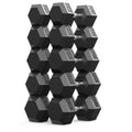 PAPABABE Dumbbell Set, Rubber Encased Home Gym Dumbbells, Weight Dumbbells for Women & Men, Hand Weights for Home Gym & Strength Training - size: 450 lb Set (Pair of 35, 40, 45, 50, 55), style: Chrome Grip