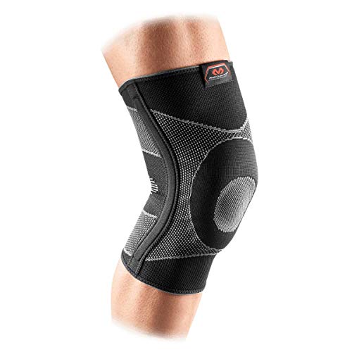 McDavid Elastic Compression Knee Sleeve with Gel Pad. 4-Way Elastic Brace with Strays. For Stability, Recovery, Injury, Walking, Running Pain. Left and Right Leg. Patella Support. - size: Large