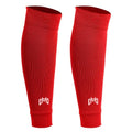 MediCaptain Pre Cut Soccer Sock Sleeves, Companion for Soccer Grip Socks, Securely Holds Shin Guards, Compression Leg Warmer - color: Red
