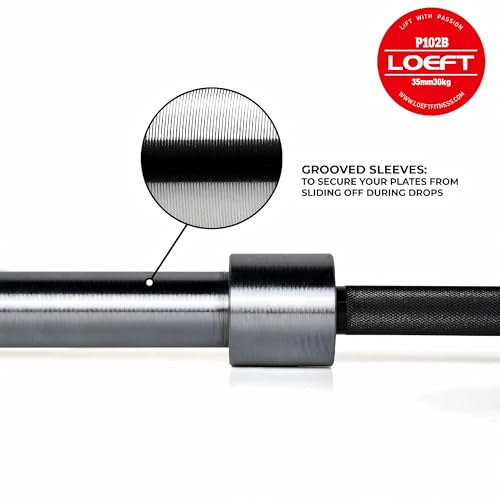 Super Squat Barbell, 102in/ 8Ft Olympic Barbell for Powerlifting 35MM 66lb, Squat Bar for 2500 lbs Weight Capacity 205K PSI, Weight Bar Fit 2" Weights (Black)