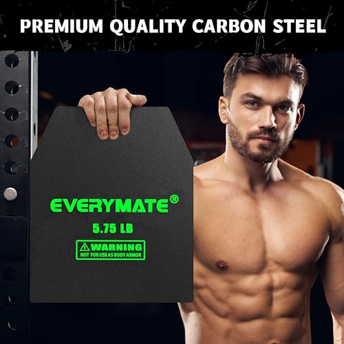 EVERYMATE Tactical Weighted Vest Plates – 3.75/5.75/8.75/14.5/19.75LB Pairs – Insert Weighted Vest Plates- Contoured Ergonomic Fit – WODs, Strength Training, Running, Weight Plates for Vest - color: 5.75LB*2, size: Straight