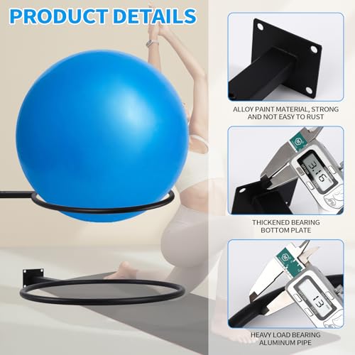 Black Yoga Ball Holder, Exercise Ball Storage Ball Holder Wall Mount Stability Ball Holder for Home and Yoga Studios or Commercial Gyms,Acts as a Yoga Ball Holder. Set of 1