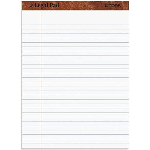 Tops 8.5 x 11 3/4 Legal Pads, The Legal Pad Brand, Wide Ruled, White Paper, 50 Sheets Per Writing Pad, Made in the USA (7533) 12 Count (Pack of 6) - size: 8-1/2 x 11-3/4 (Pack of 6)