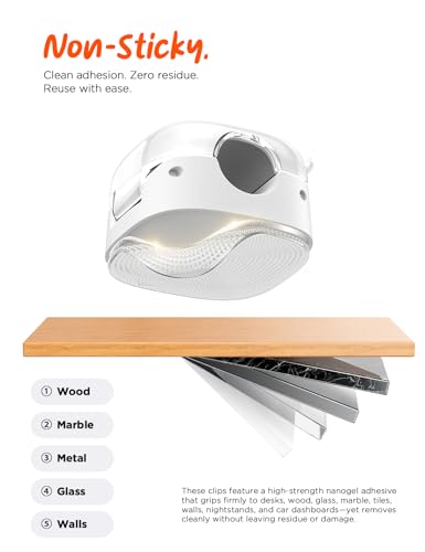 Cable Clips,8 Pack Cord Holder Cord Organizer [1s Lock & Strongest Adhesive] Spring Cord Clips Phone Charger Wire Desk Cable Management Nightstand Home Office School Decor Women Desk Accessories White - color: White, size: 8 Pack