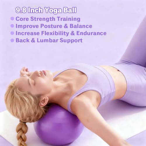 Pilates Equipment Set for Home Workouts –15in1 Home Pilates Kit with Ring and Ball Set, Resistance Bands, Pilates Yoga,Core Sliders & Ankle Weights, Pilates Essentials Kit - color: Purple