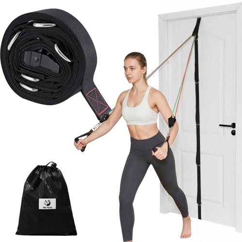Slim Panda Door Anchor Strap for Resistance Bands, Door Exercise Equipment with Secure Buckle & No Drill Setup, Multi Point Anchor Gym Attachment, Portable Door Resistance Bands for Home Gym Workouts - style: Door Anchor Strap