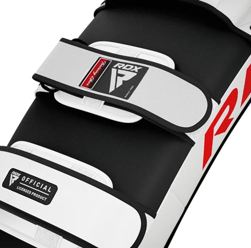 RDX Muay Thai Pad for Training, Curved Kickboxing Kicking Strike Shield, Coaching Kick Boxing, MMA, Martial Arts, Karate, Taekwondo, Punching, Foot, Knee and Elbow Target - color: White