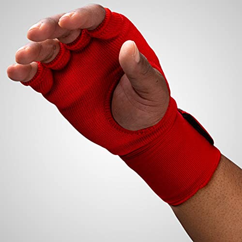 Hayabusa Quick Gel Hand Wrap Boxing Gloves | Slip-On Design, Padded Knuckle Protection, Hook and Loop Closure, Muay Thai Kickboxing, Men and Women, Sparring - color: Red, size: Medium