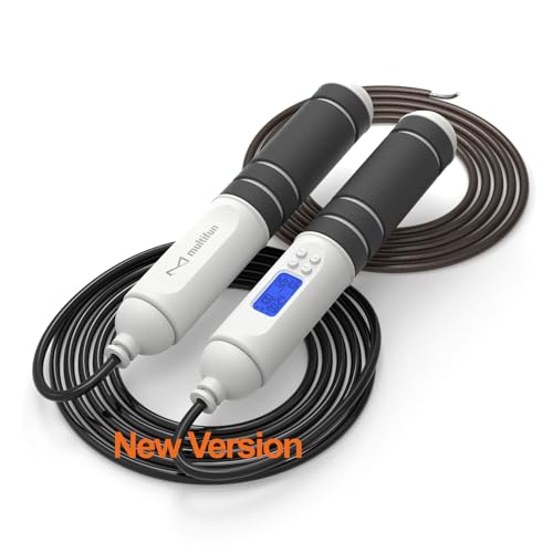 multifun Digital Jump Rope with Smart Counter & Timer - Adjustable Speed Skipping Rope for Fitness, Weight Loss, Boxing, MMA - Tangle-Free Ball Bearings & Anti-Slip Handles for Men, Women, Kids.(Check 2026 New Evolution for 3s Rope Swap) - color: 2026 Evo