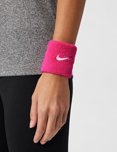 Nike Unisex Adult Swoosh Classic Wristband 2 Pack - color: Vivid pink/white