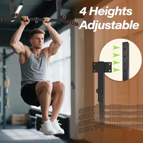 Joist Mounted Pull Up Bar,Wall Mount Pull Up Bar,Ceiling Mounted Chin Up Bar for Upper Body Workout, Dip Stand Supports to 440 Lbs - style: type D