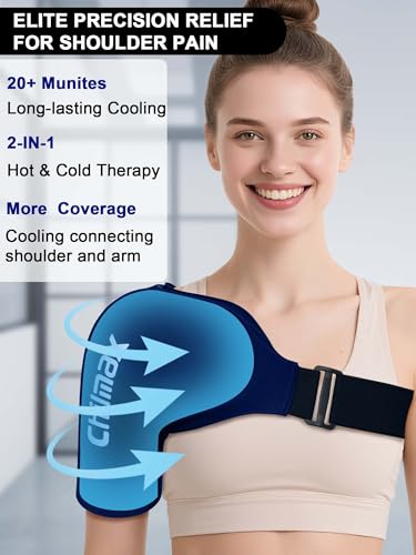 Shoulder Ice Pack Rotator Cuff & Arm Cold Therapy Wrap, Reusable Hot and Cold Gel Brace Sleeve for Shoulder Injuries, Surgery Recovery, Pain Relief for Men & Women (Large Blue) - color: Large Blue