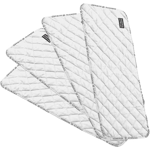 Harrison Howard Medicine-Retaining Shock-Absorbing Pressure Sores Prevention Quilted Leg Wraps for Horse Set of 4-White M - color: White, size: Medium