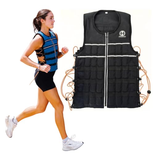 Hyperwear HyperVest ELITE Adjustable Weighted Vest for Women and Men — Thin Steel Weights, Stretch CORDURA Fabric — Weight Vest for Walking, Running, Strength Training - size: Medium 20 Pounds Black