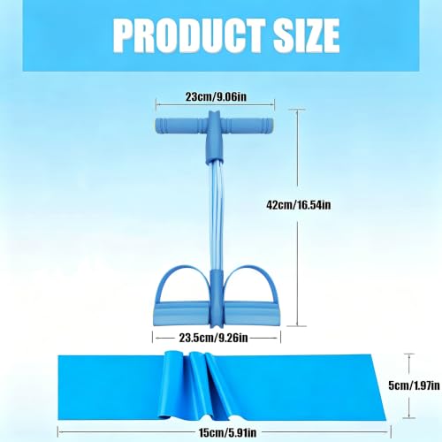 7PCS Resistance Bands Set, 6-Tubes Pedal Resistance Bands with Handles, 5pcs Elastic Workout Band for Physical Therapy, Stretching, Strength Training, Home Gym Equipment for Women Men (Blue) - color: Blue+