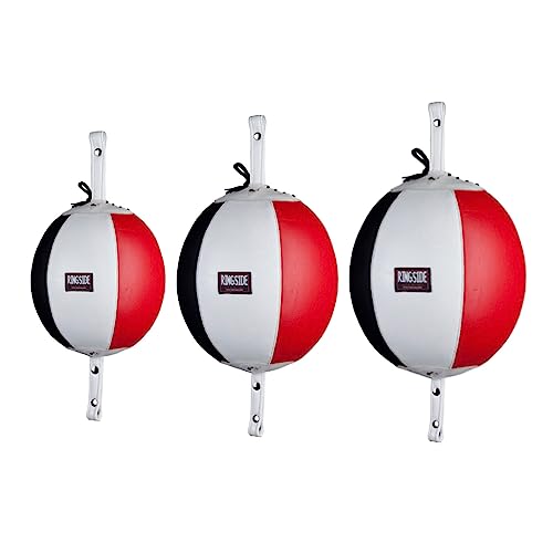Ringside Leather Boxing Double End Bag - Speed & Reflex Punching Target with Bungee Cables for MMA, Muay Thai, and Striking Accuracy - size: 9"