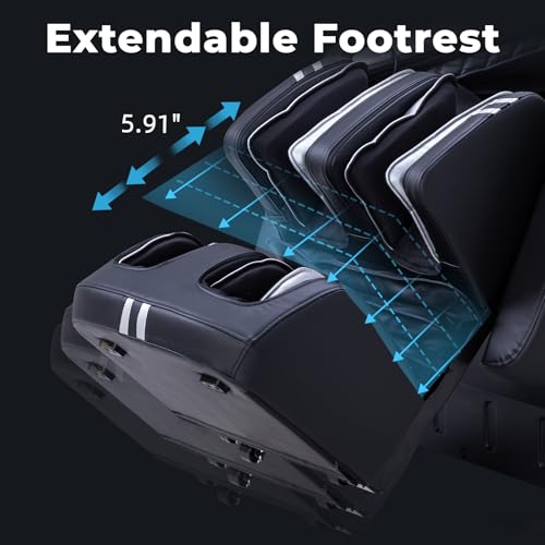MassaMAX 4D Full Body Massage Chair for Daily Comfort Upgrade-Yoga Stretch, AI Voice Control, 55" SL Track, Zero Gravity, Extendable Footrest, 15 Modes, Foot Rollers, Waist & Calves Heating with Cover - color: Black