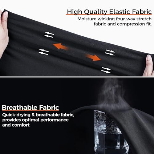 COOLOMG Sports Compression Leg Sleeve Basketball Football Long Knee Protection Knee Brace Undersleeve for Men & Women Youth - color: Black Pair