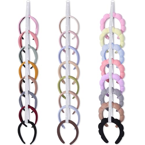 3 PCS Headband Holder Organizer for Girl,Hanging Hairband Storage for Women,Glittering Silver Hair Hoop Display Hair Accessories Organizer Bedroom College Dorm Decor(Glittering Silver) - color: Glittering Silver-3pcs