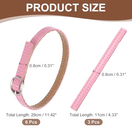 uxcell Replacement Ankle Strap for Heels Detachable Shoe Straps PU Leather Shoe Band - color: Piano Nude Pink