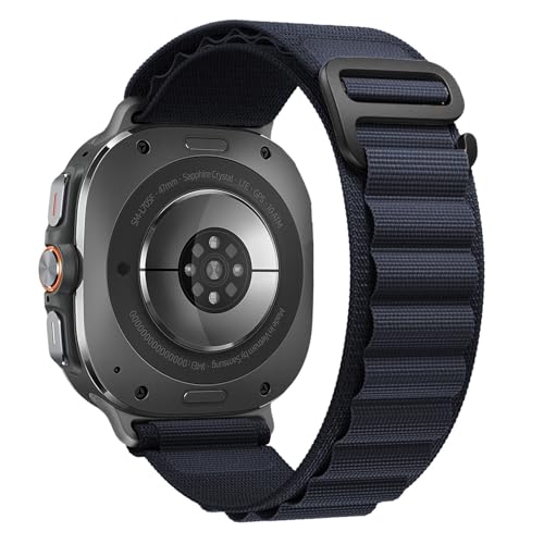 Trail Band for Samsung Galaxy Watch Ultra Bands 47mm Men/Women,Rugged Fabric Nylon Alpine Sport Loop Strap for Samsung Galaxy Watch 7 Ultra Band 47 mm 2024 Breathable Replacement Wristband - color: 08-Deep Blue